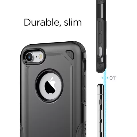 Coque antichoc Pro Armor compatible avec iPhone 7 8 SE 2020 SE 2022 - Coque noire
