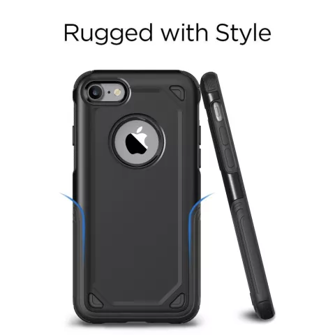 Coque antichoc Pro Armor compatible avec iPhone 7 8 SE 2020 SE 2022 - Coque noire