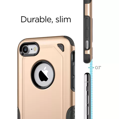Coque antichoc Pro Armor compatible avec iPhone 7 8 SE 2020 SE 2022 - Protection Case Gold - Protection suppl&eacute;mentaire
