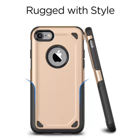 Coque antichoc Pro Armor compatible avec iPhone 7 8 SE 2020 SE 2022 - Protection Case Gold - Protection suppl&eacute;mentaire