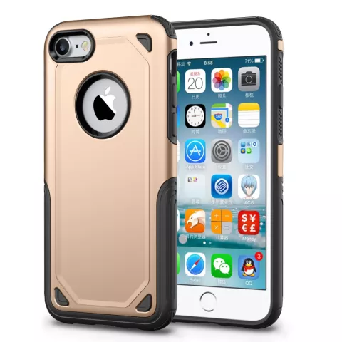 Coque antichoc Pro Armor compatible avec iPhone 7 8 SE 2020 SE 2022 - Protection Case Gold - Protection suppl&eacute;mentaire