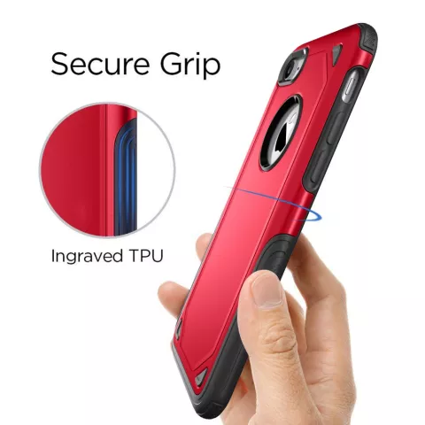 Coque Antichoc Pro Armor compatible avec iPhone 7 8 SE 2020 SE 2022 - Coque de Protection Rouge Rouge