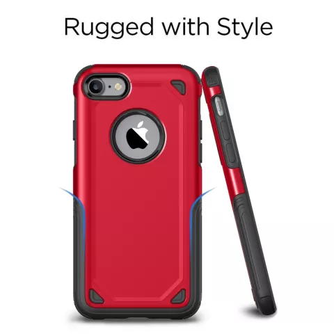 Coque Antichoc Pro Armor compatible avec iPhone 7 8 SE 2020 SE 2022 - Coque de Protection Rouge Rouge