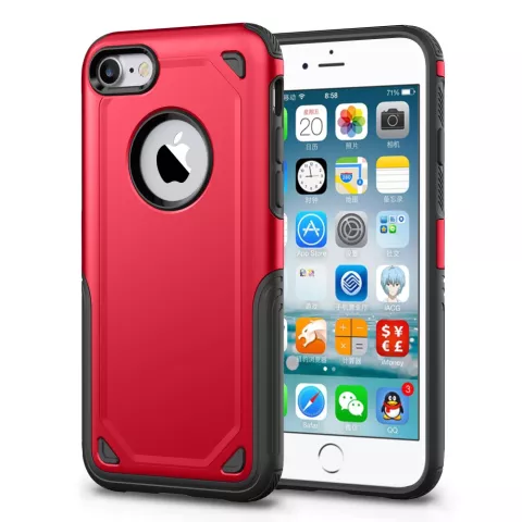 Coque iPhone 7 8 SE 2020 SE 2022 Antichoc Pro Armor - Housse de Protection Rouge