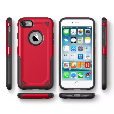 Coque iPhone 7 8 SE 2020 SE 2022 Antichoc Pro Armor - Housse de Protection Rouge