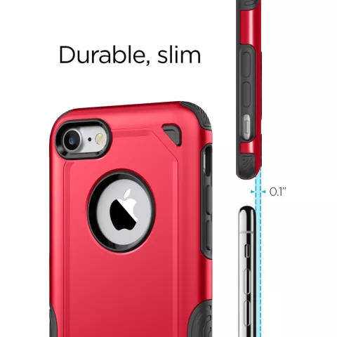 Coque Antichoc Pro Armor compatible avec iPhone 7 8 SE 2020 SE 2022 - Coque de Protection Rouge Rouge