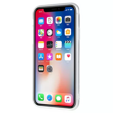 Coque en marbre Coque en marbre TPU compatible avec iPhone X XS - Noir
