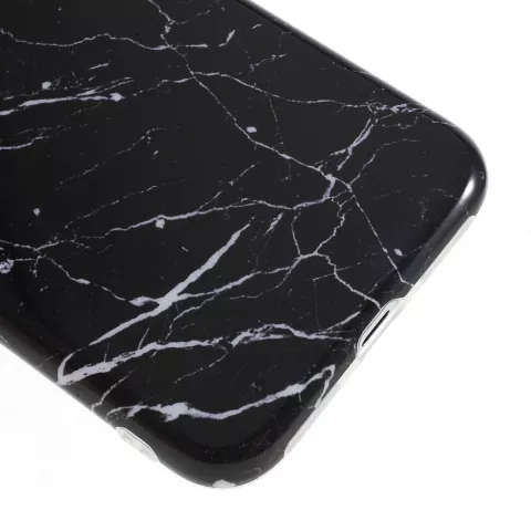 Coque en marbre Coque en marbre TPU compatible avec iPhone X XS - Noir