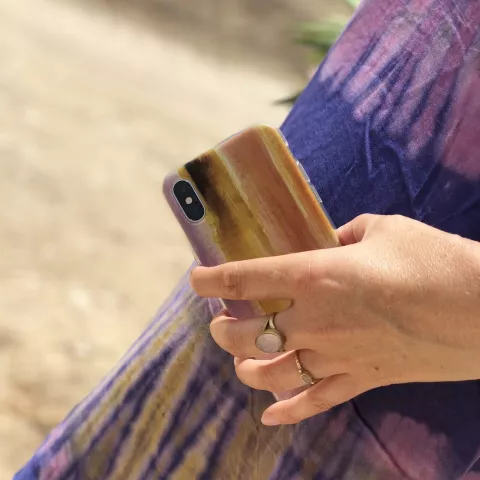 &Eacute;tui coucher de soleil peint &agrave; la main Tinystories compatible avec iPhone X XS - Sunset Case