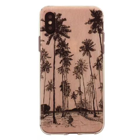 Coque de palmiers illustr&eacute;s Tinystories compatible avec iPhone X XS - Pink Palm Case