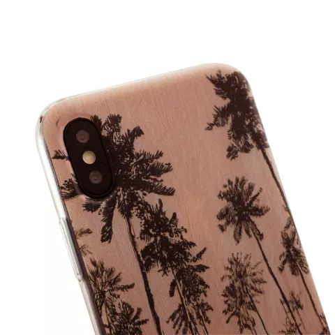 Coque de palmiers illustr&eacute;s Tinystories compatible avec iPhone X XS - Pink Palm Case
