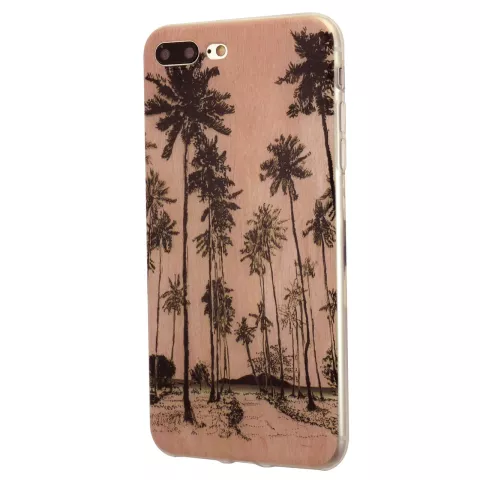 Tinystories Coque d&#039;illustration de palmiers peints &agrave; la main compatible avec iPhone 7 Plus 8 Plus - Palm Case