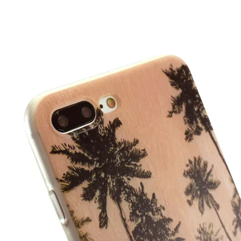Tinystories Coque d&#039;illustration de palmiers peints &agrave; la main compatible avec iPhone 7 Plus 8 Plus - Palm Case