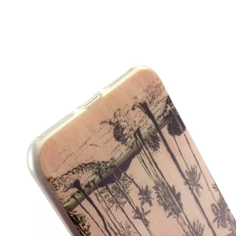 Tinystories Coque d&#039;illustration de palmiers peints &agrave; la main compatible avec iPhone 7 Plus 8 Plus - Palm Case