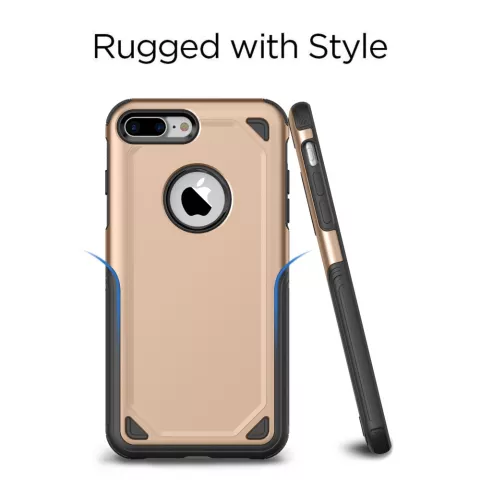 Coque de protection Pro Armor Gold compatible avec iPhone 7 Plus 8 Plus - Gold Case