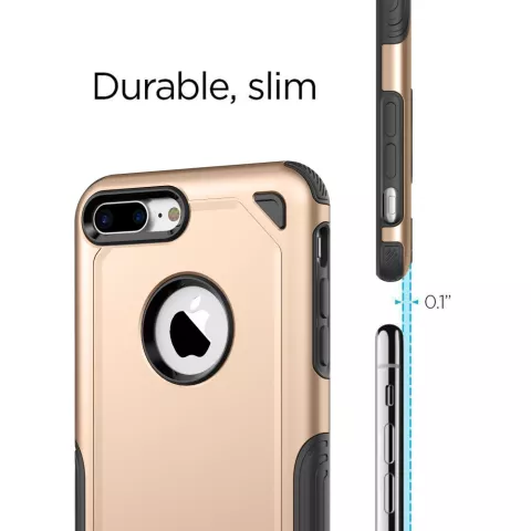 Coque de protection Pro Armor Gold compatible avec iPhone 7 Plus 8 Plus - Gold Case