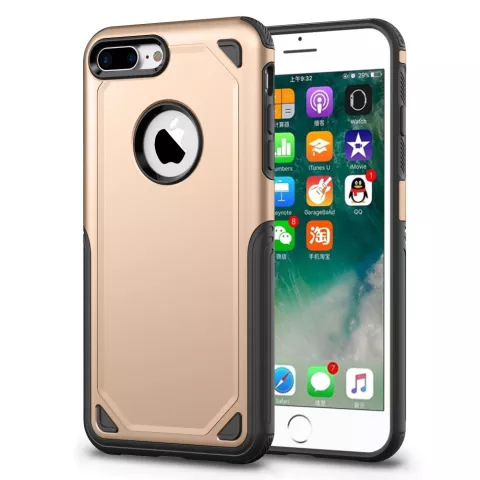 Coque de protection Pro Armor Gold compatible avec iPhone 7 Plus 8 Plus - Gold Case