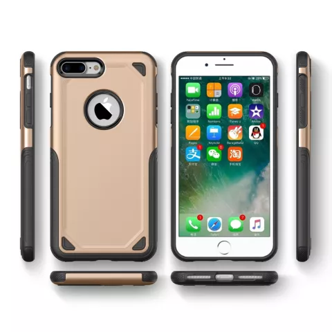 Coque de protection Pro Armor Gold compatible avec iPhone 7 Plus 8 Plus - Gold Case