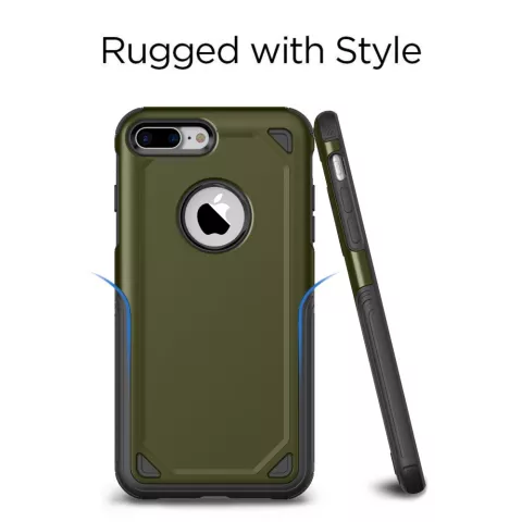 &Eacute;tui de protection Pro Armor Army Green compatible avec iPhone 7 Plus 8 Plus - &Eacute;tui vert