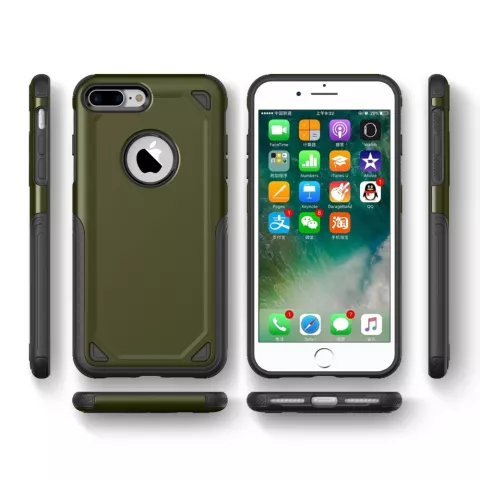 &Eacute;tui de protection Pro Armor Army Green compatible avec iPhone 7 Plus 8 Plus - &Eacute;tui vert