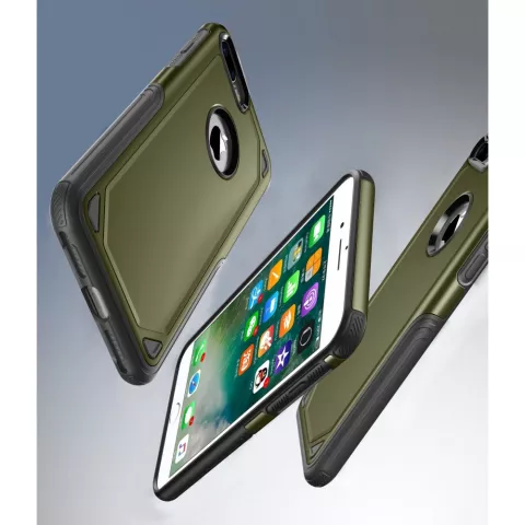 &Eacute;tui de protection Pro Armor Army Green compatible avec iPhone 7 Plus 8 Plus - &Eacute;tui vert