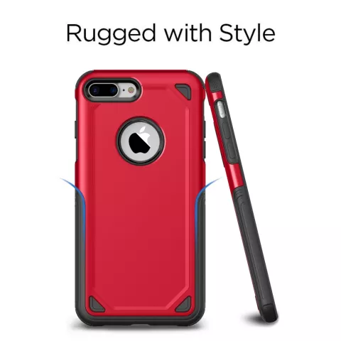 &Eacute;tui de protection Pro Armor Red compatible avec iPhone 7 Plus 8 Plus - &Eacute;tui rouge
