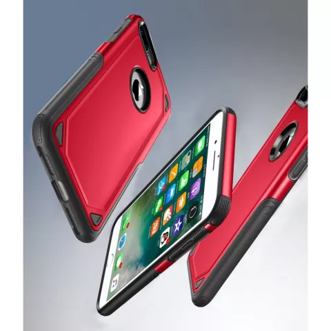 &Eacute;tui de protection Pro Armor Red compatible avec iPhone 7 Plus 8 Plus - &Eacute;tui rouge