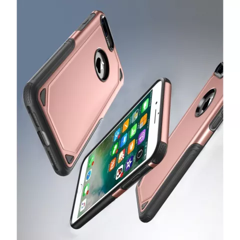 Coque de protection Pro Armor compatible avec iPhone 7 Plus 8 Plus - Rose Gold Case