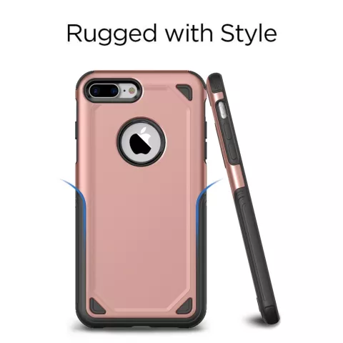 Coque de protection Pro Armor compatible avec iPhone 7 Plus 8 Plus - Rose Gold Case