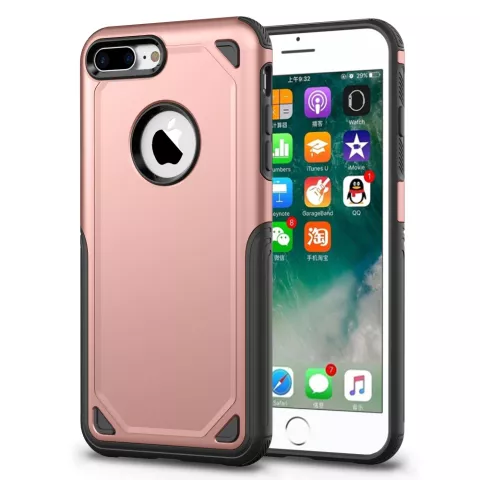 &Eacute;tui de protection Pro Armor pour iPhone 7 Plus 8 Plus - &Eacute;tui en or rose