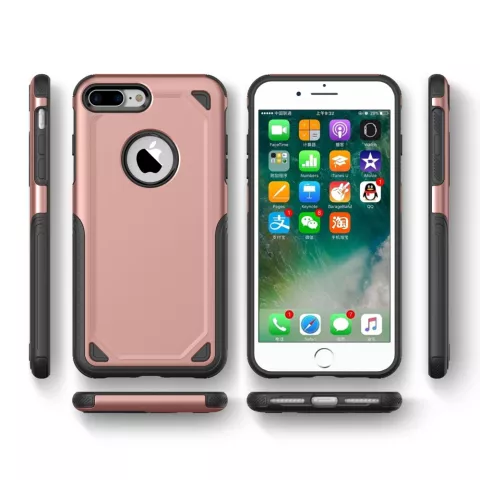 Coque de protection Pro Armor compatible avec iPhone 7 Plus 8 Plus - Rose Gold Case