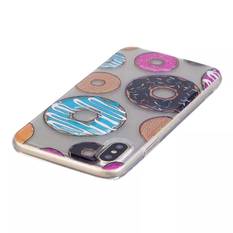 Coque Donut P&acirc;tisserie Coque TPU iPhone X XS - Color&eacute;e Transparente