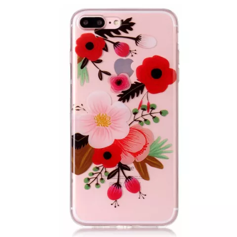 Coque TPU Branche de Fleurs compatible avec iPhone 7 Plus 8 Plus - Color&eacute; Transparent
