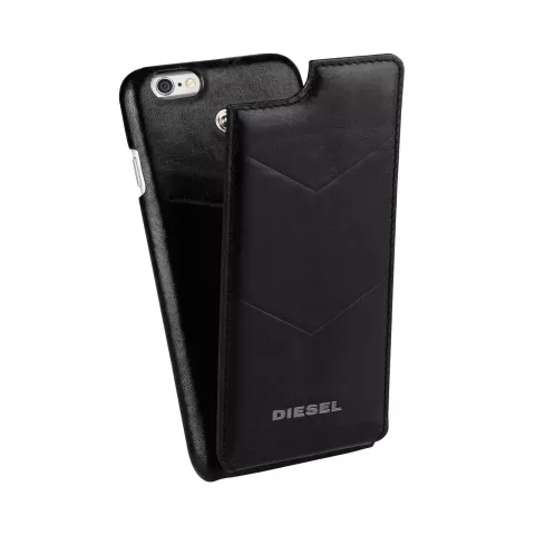 Etui &agrave; rabat en cuir Diesel Case pour iPhone 6 6s - Noir