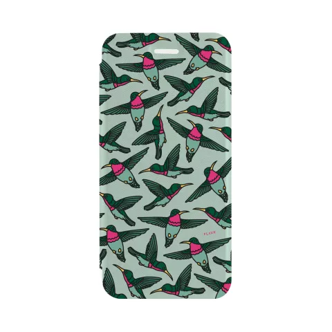 FLAVR Adour Case &eacute;tui colibri pour oiseaux iPhone 6 Plus 6s Plus 7 Plus 8 Plus - Rose Vert menthe