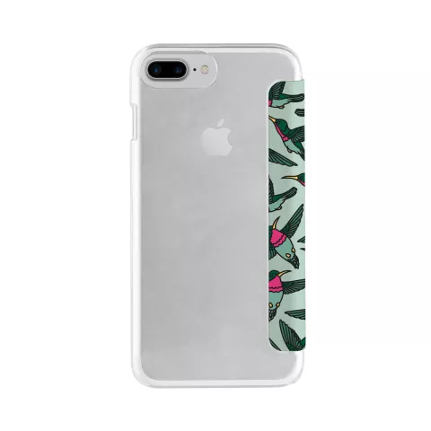 FLAVR Adour Case &eacute;tui colibri pour oiseaux iPhone 6 Plus 6s Plus 7 Plus 8 Plus - Rose Vert menthe