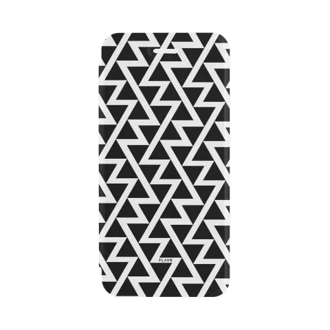 FLAVR Adour Case &eacute;tui g&eacute;om&eacute;trique en zigzag pour iPhone 6 6s 7 8 SE 2020 SE 2022 - Noir Blanc