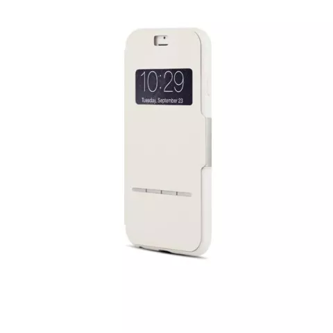 Coque iPhone 6 Plus 6s Plus avec rabat Moshi Sense - Blanc Beige