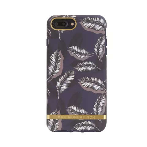 Richmond &amp; Finch compatible avec iPhone 6 Plus 6s Plus 7 Plus 8 Plus - Leaves Blue Case