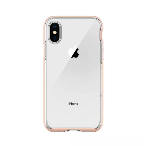 Coque Spigen Neo Hybrid Crystal compatible avec iPhone X XS - Coque Or Rose