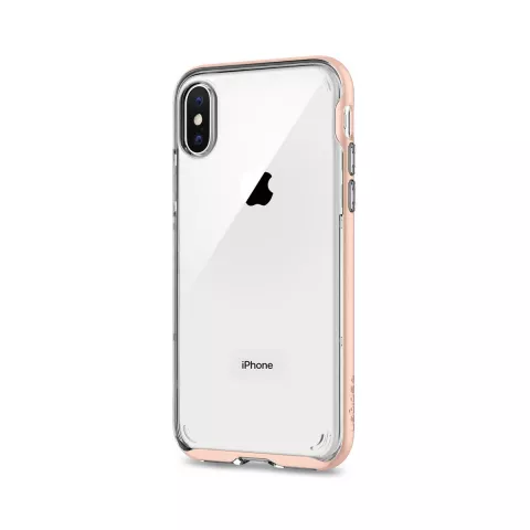 Coque Spigen Neo Hybrid Crystal compatible avec iPhone X XS - Coque Or Rose