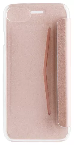 Coque Xqisit Flap Cover Adour iPhone 6 6s 7 8 SE 2020 SE 2022 avec rabat - Or Rose Transparent