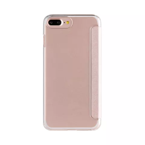 Coque Xqisit Flap Cover Adour iPhone 6 Plus 6s Plus 7 Plus 8 Plus avec rabat Transparent Rose Gold