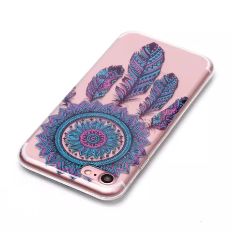 TPU Transparent Dreamcatcher compatible avec iPhone 7 8 SE 2020 SE 2022 - Bleu Violet