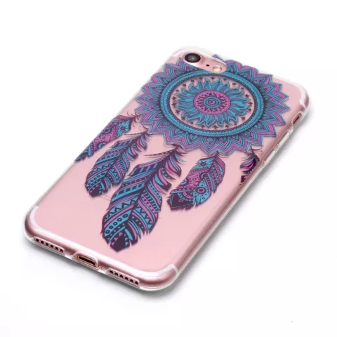 TPU Transparent Dreamcatcher compatible avec iPhone 7 8 SE 2020 SE 2022 - Bleu Violet