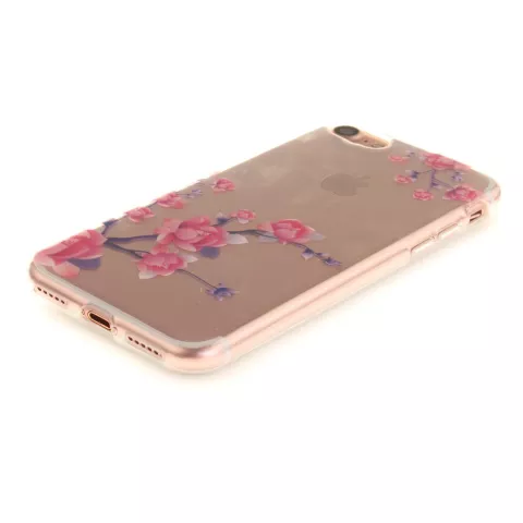 Branches de Fleurs Transparentes compatible avec Coque TPU iPhone 7 8 SE 2020 SE 2022 - Rose Violet