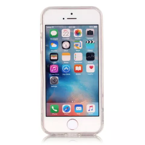 Coque en TPU Transparent Dreamcatcher compatible avec iPhone 5 5s SE 2016 - Marron Violet