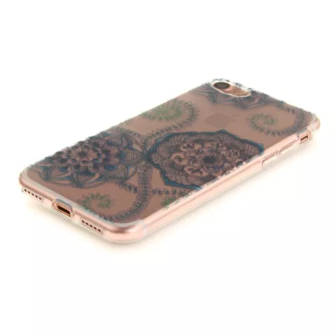 Fleurs de Mandala Transparentes compatible avec Coque TPU iPhone 7 8 SE 2020 SE 2022 - Bleu