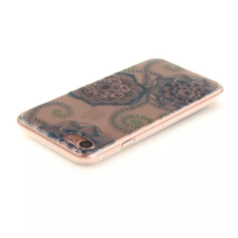 Coque iPhone 7 8 SE 2020 SE 2022 en TPU Transparent Mandala Floral - Bleue