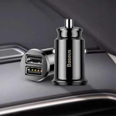 Chargeur de voiture universel double USB Baseus 3,1 amp&egrave;res - noir